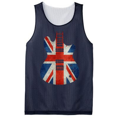 Vintage Guitar British Jack Union Flag Rock Guitarist Mesh Reversible Basketball Jersey Tank