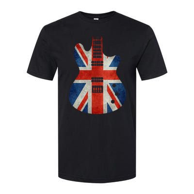 Vintage Guitar British Jack Union Flag Rock Guitarist Softstyle CVC T-Shirt