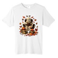 Vintage Ghost Book Reading Pumpkin Gothic Halloween Teachers Tall Fusion ChromaSoft Performance T-Shirt