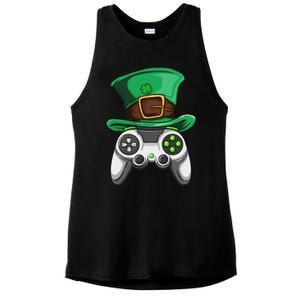 Video Gamer Controller Leprechaun Hat St. Patricks Day Boys Ladies PosiCharge Tri-Blend Wicking Tank