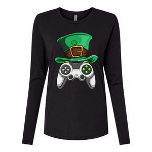 Video Gamer Controller Leprechaun Hat St. Patricks Day Boys Womens Cotton Relaxed Long Sleeve T-Shirt