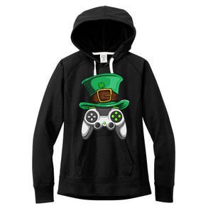 Video Gamer Controller Leprechaun Hat St. Patricks Day Boys Women's Fleece Hoodie