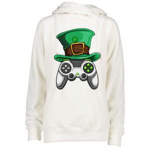 Video Gamer Controller Leprechaun Hat St. Patricks Day Boys Womens Funnel Neck Pullover Hood