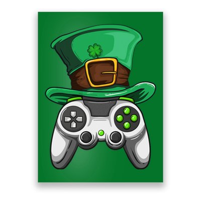 Video Gamer Controller Leprechaun Hat St. Patricks Day Boys Poster