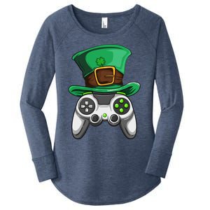 Video Gamer Controller Leprechaun Hat St. Patricks Day Boys Women's Perfect Tri Tunic Long Sleeve Shirt