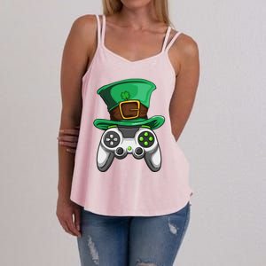 Video Gamer Controller Leprechaun Hat St. Patricks Day Boys Women's Strappy Tank