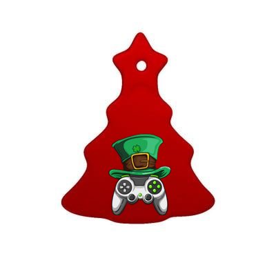 Video Gamer Controller Leprechaun Hat St. Patricks Day Boys Ceramic Tree Ornament