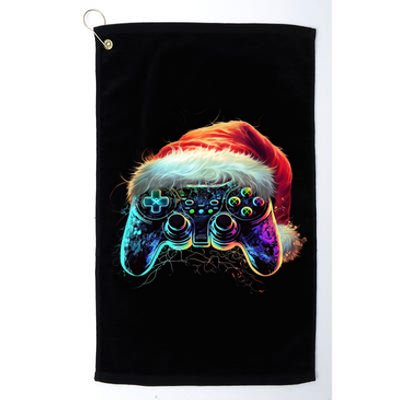 Video Game Controller Christmas Santa Hat 80s Gamer Gift Platinum Collection Golf Towel