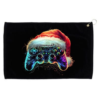 Video Game Controller Christmas Santa Hat 80s Gamer Gift Grommeted Golf Towel