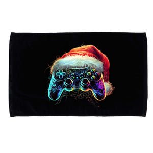 Video Game Controller Christmas Santa Hat 80s Gamer Gift Microfiber Hand Towel