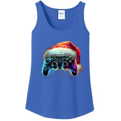 Video Game Controller Christmas Santa Hat 80s Gamer Gift Ladies Essential Tank