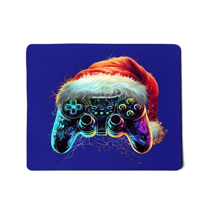 Video Game Controller Christmas Santa Hat 80s Gamer Gift Mousepad