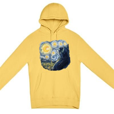 Van Gogh Cat Premium Pullover Hoodie