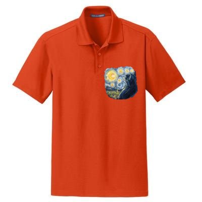 Van Gogh Cat Dry Zone Grid Polo