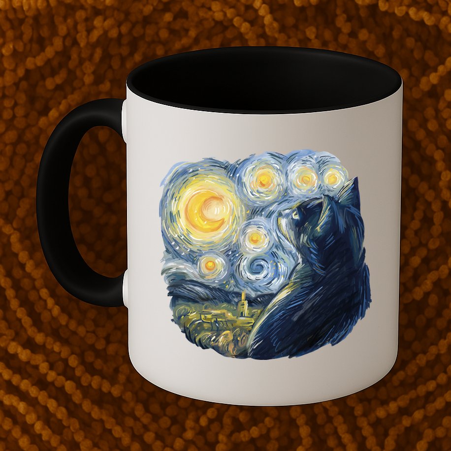 Van Gogh Cat Mug