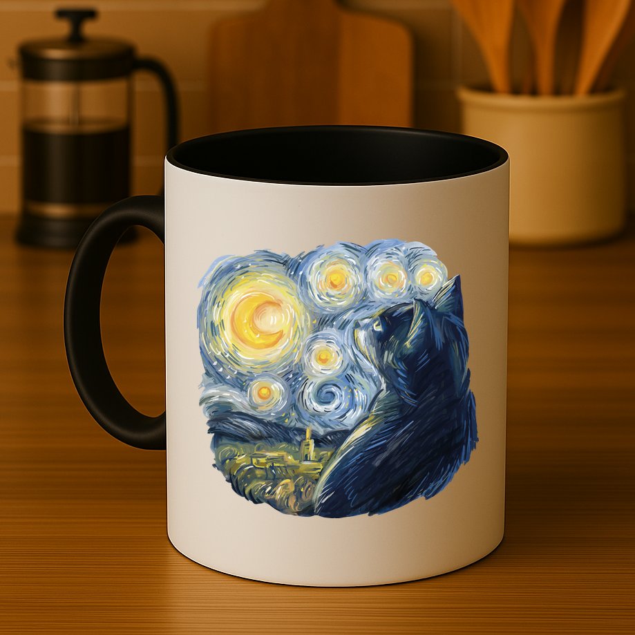 Van Gogh Cat Mug