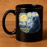 Van Gogh Cat 11oz C Handle Ceramic Mug