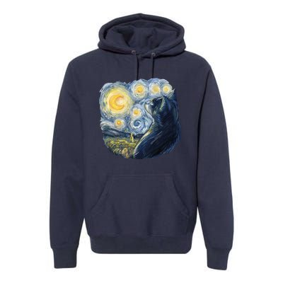 Van Gogh Cat Premium Hoodie