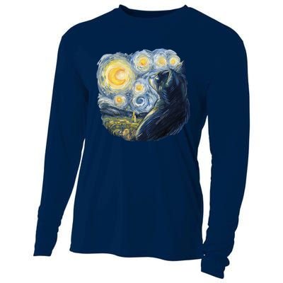 Van Gogh Cat Cooling Performance Long Sleeve Crew