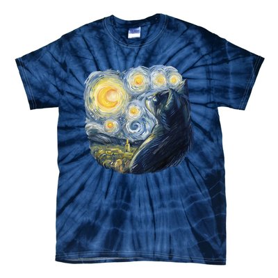 Van Gogh Cat Tie-Dye T-Shirt