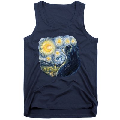 Van Gogh Cat Tank Top