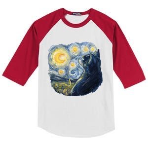 Van Gogh Cat Kids Colorblock Raglan Jersey