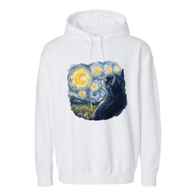 Van Gogh Cat Garment-Dyed Fleece Hoodie