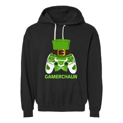 Video Game Controller Irish Gamer Boys St Patricks Day Men  Garment-Dyed Fleece Hoodie