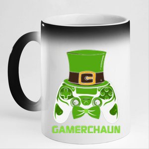 Video Game Controller Irish Gamer Boys St Patricks Day Men  11oz Black Color Changing Mug