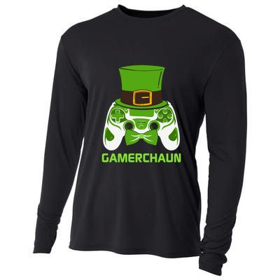 Video Game Controller Irish Gamer Boys St Patricks Day Men  Cooling Performance Long Sleeve Crew