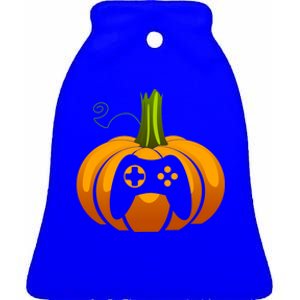 Video Game Controller Pumpkin Thanksgiving Gaming Lover Gift Ceramic Bell Ornament