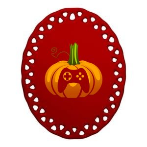 Video Game Controller Pumpkin Thanksgiving Gaming Lover Gift Ceramic Oval Ornament