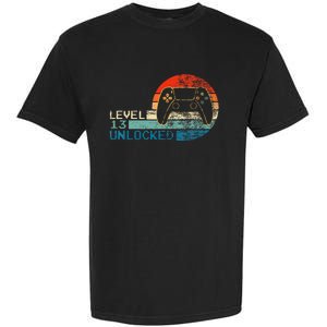 Video Game Controller Unlocked Level 13 Birthday Boy Garment-Dyed Heavyweight T-Shirt