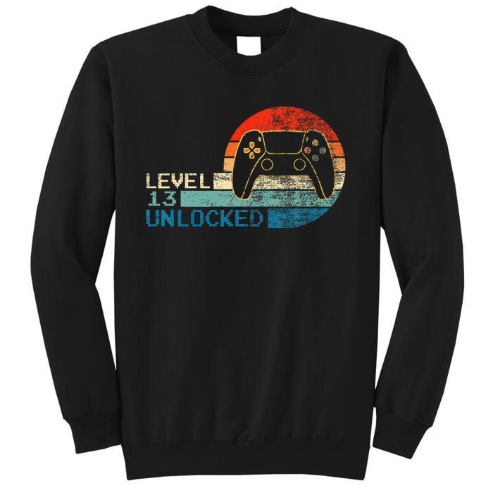 Video Game Controller Unlocked Level 13 Birthday Boy Sweatshirt