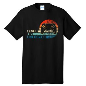 Video Game Controller Unlocked Level 13 Birthday Boy Tall T-Shirt