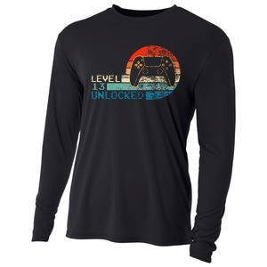 Video Game Controller Unlocked Level 13 Birthday Boy Cooling Performance Long Sleeve Crew