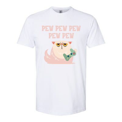 Video Games Cat Gamer Player Pew Pew Pew Gaming Funny Gift Softstyle® CVC T-Shirt