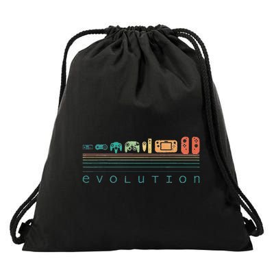 Video Game Controller Evolution 80s 90s Drawstring Bag