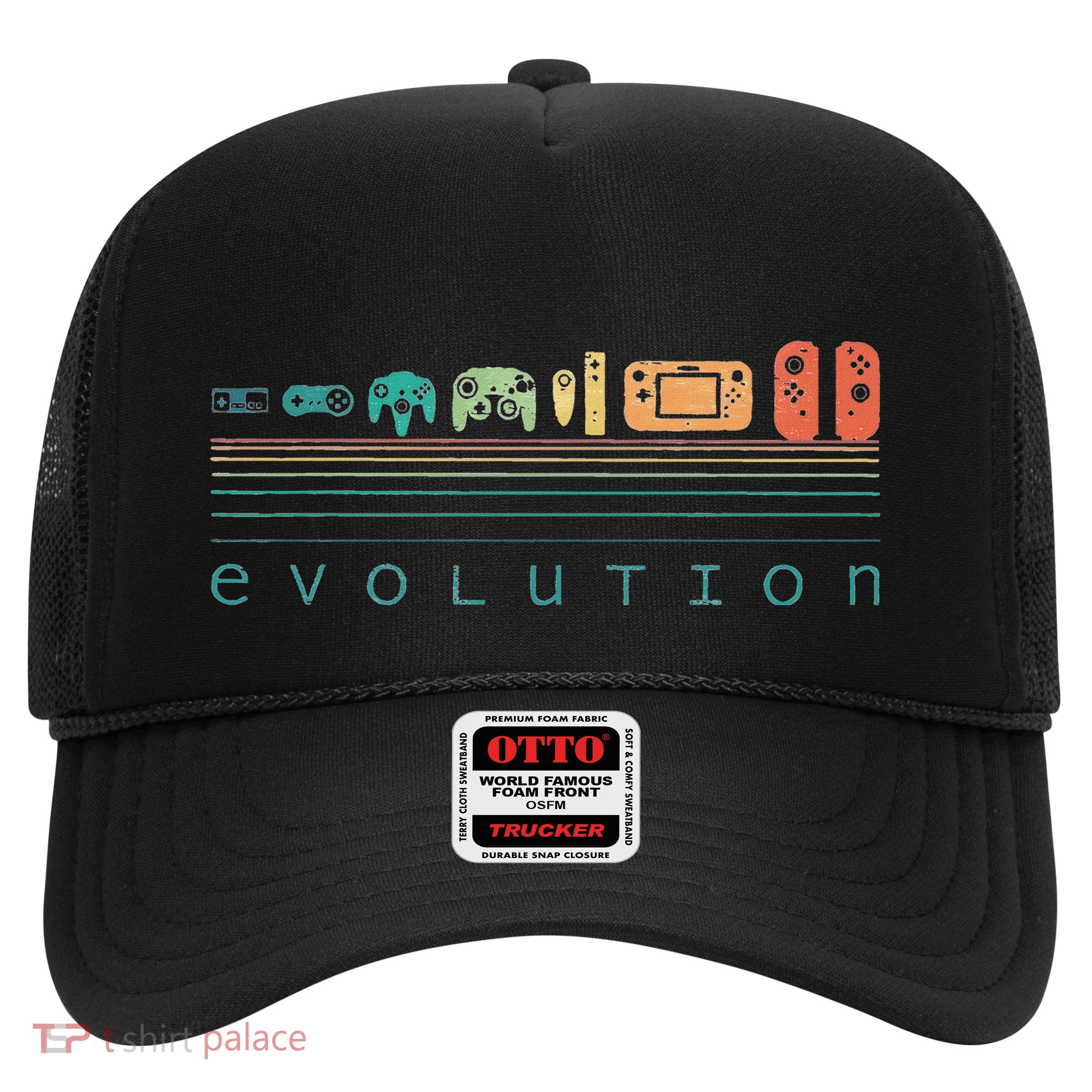 Video Game Controller Evolution 80s 90s Trucker Hat