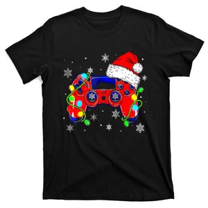 Video Game Controller Christmas Santa Hat Gamer T-Shirt