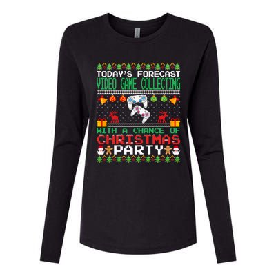 Video Game Collecting Christmas Party Video Gamer Xmas Gift Womens Cotton Relaxed Long Sleeve T-Shirt