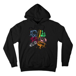 Video Game Console Controllers Retro 80's 90's Arcade Gamer  Hoodie