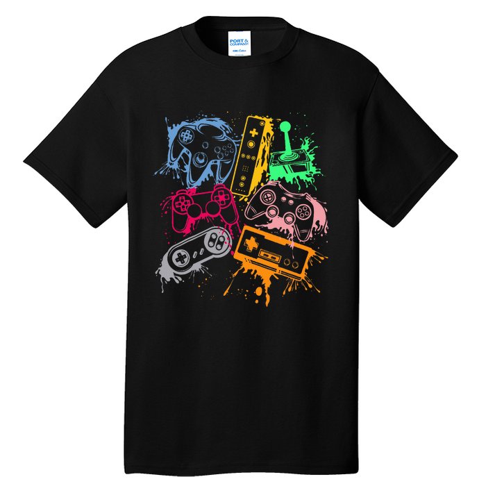 Video Game Console Controllers Retro 80's 90's Arcade Gamer  Tall T-Shirt