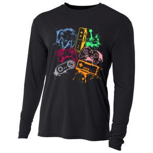 Video Game Console Controllers Retro 80's 90's Arcade Gamer  Cooling Performance Long Sleeve Crew