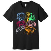 Video Game Console Controllers Retro 80's 90's Arcade Gamer  Premium T-Shirt