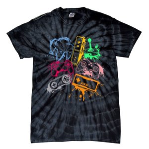 Video Game Console Controllers Retro 80's 90's Arcade Gamer  Tie-Dye T-Shirt