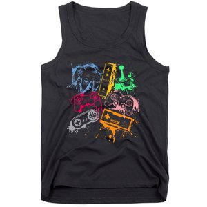 Video Game Console Controllers Retro 80's 90's Arcade Gamer  Tank Top