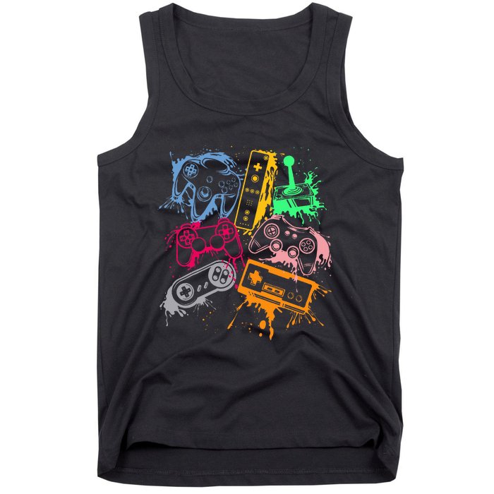 Video Game Console Controllers Retro 80's 90's Arcade Gamer  Tank Top