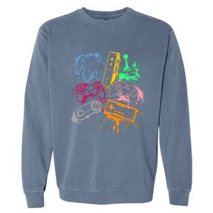 Video Game Console Controllers Retro 80's 90's Arcade Gamer  Garment-Dyed Sweatshirt