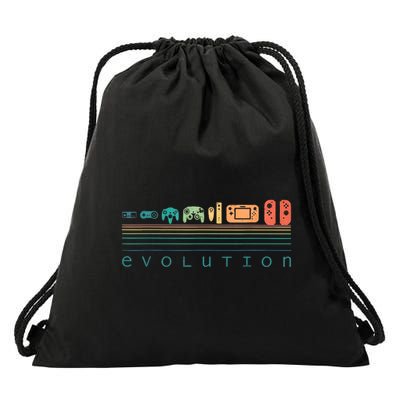 Video Game Controller Evolution 80s 90s Retro Gaming Gamer Drawstring Bag